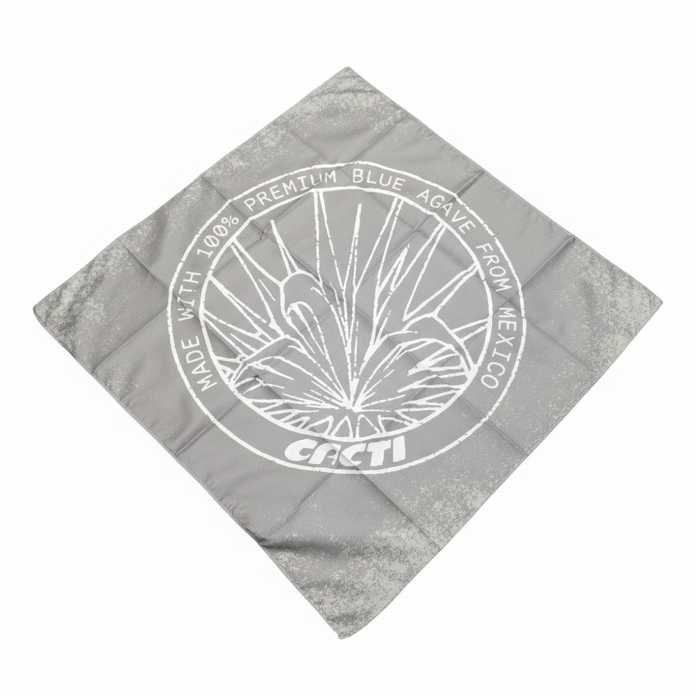 Travis Scott‎ CACTI Agave Bandana Gray Silver Logo Scarf Travis Scott Merch Rare